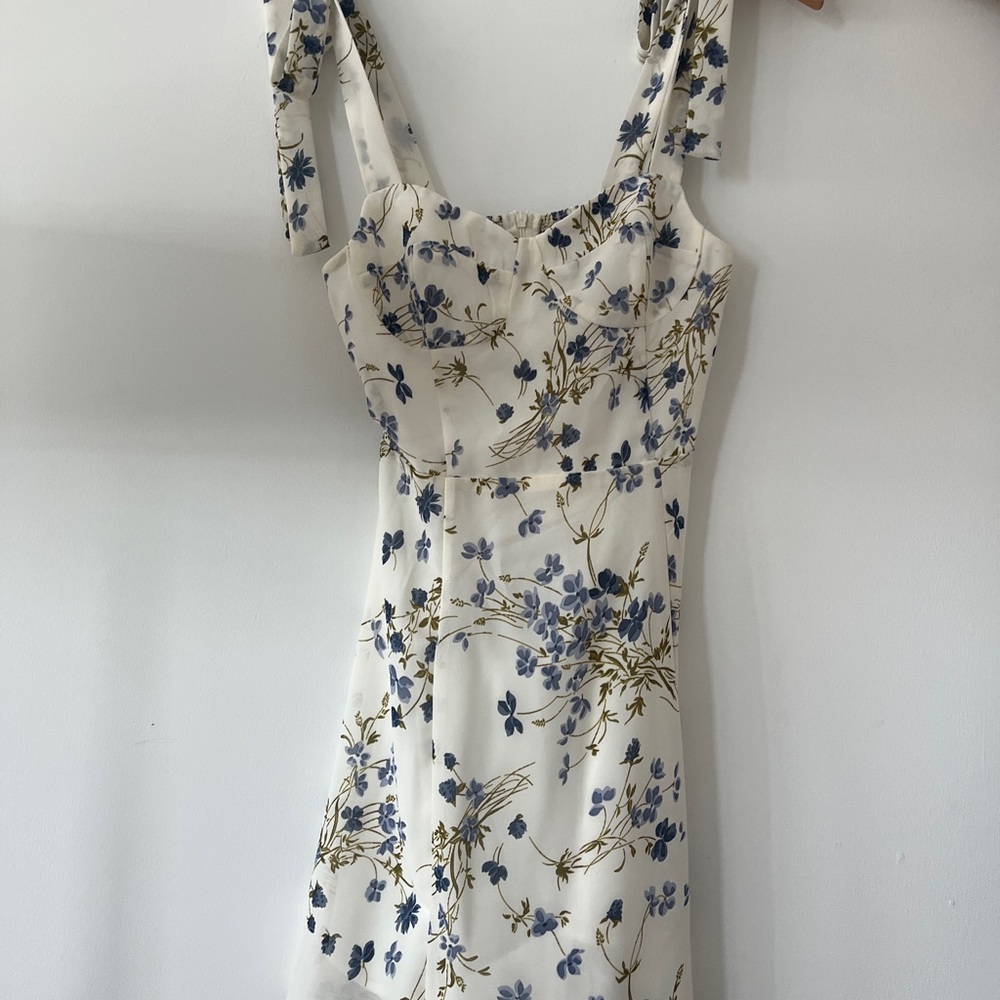 Commense Blue and White Floral Dress